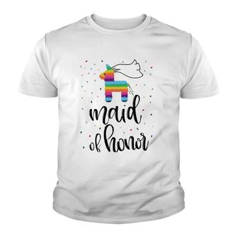 Womens Maid Of Honor Pinata Bachelorette Party Final Fiesta Group Youth T-shirt | Mazezy