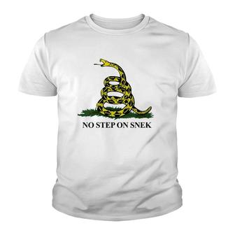 Womens No Step On Snek Funny Gadsden Snake Meme V-Neck Youth T-shirt | Mazezy