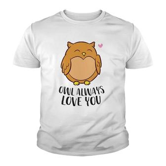 Womens Owl Lovers Owl Always Love You Funny Owls V-Neck Youth T-shirt - Thegiftio UK