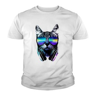 Womens Rave Cat Edm Kitten Dj Kitty Tech House Music Underground Youth T-shirt - Thegiftio UK