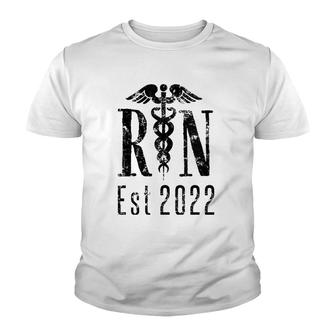 Womens Registered Nurse Rn Est 2022 Nursing Graduation Gift V-Neck Youth T-shirt - Thegiftio UK