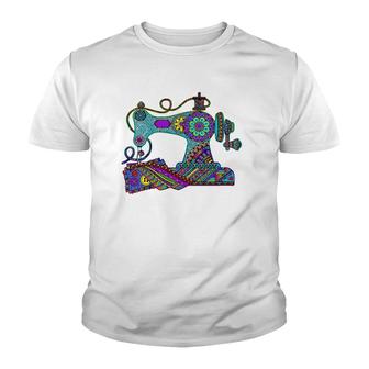 Womens Sewing S Quilting S Sewing Machine V-Neck Youth T-shirt - Thegiftio UK
