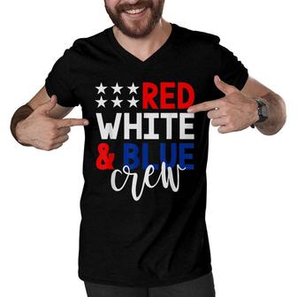 4Th Of July Red White Blue Crew Men V-Neck Tshirt - Seseable