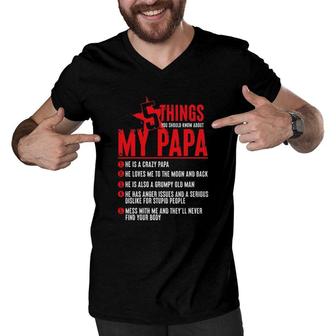 5 Thing You Should Know About My Papa Fathers Day Men V-Neck Tshirt - Seseable