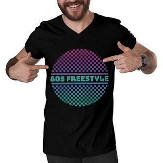 80S Freestyle I Love 80S 90S Disco Ball Music Party Men V-Neck Tshirt - Seseable
