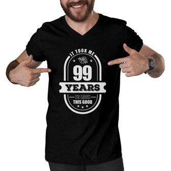 99Th Birthday Gifts For Men 99 Years Old Retro Grandpa 1923 Ver2 Men V-Neck Tshirt | Mazezy