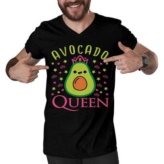Avocado Mom Queen Funny Smile Men V-Neck Tshirt - Seseable