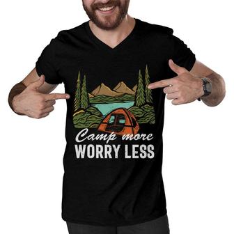 Awesome Camping Camp More Worry Less Lets Chill New Men V-Neck Tshirt - Seseable