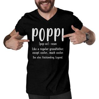 Awesome Grandpa Fathers Day Tee Poppi Definition Design Men V-Neck Tshirt - Seseable