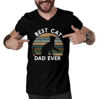 Best Cat Dad Ever Classic Men V-Neck Tshirt - Seseable