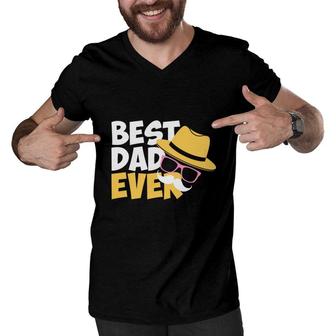 Best Dad Ever Impression Design Best Gift For Father Fathers Day Men V-Neck Tshirt - Seseable