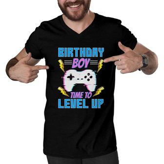Birthday Boy Controller Birthday Boy Matching Video Gamer Men V-Neck Tshirt - Seseable