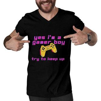 Birthday Boy Matching Video Gamer Yes Im A Gamer Boy Men V-Neck Tshirt - Seseable