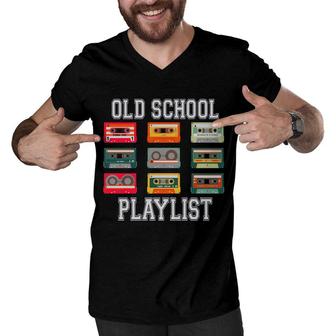 Cassette Tape Music Old School Playlist 80S 90S Styles Men V-Neck Tshirt - Seseable