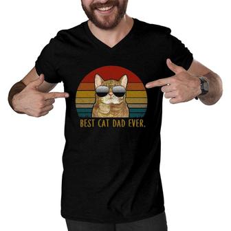 Cats 365 Best Cat Dad Ever Funny Men V-Neck Tshirt - Seseable