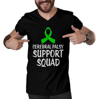 Cerebral Palsy Fight Cerebral Palsy Awareness Support Squad Men V-Neck Tshirt - Seseable