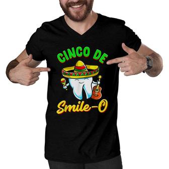 Cinco De Smile O Funny Dentist Cinco De Mayo Men V-Neck Tshirt - Seseable