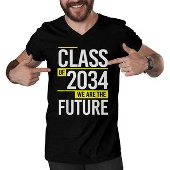 Class Of 2034 Preschool Graduation 2034 Grow With Me Men V-Neck Tshirt - Seseable