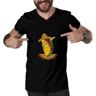Dabbing Mexican Cinco De Mayo Good Food Men V-Neck Tshirt - Seseable