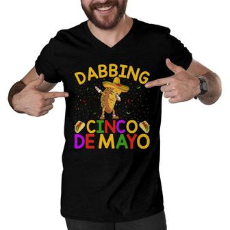 Dabbing Mexican Cinco De Mayo Great Gift Men V-Neck Tshirt - Seseable
