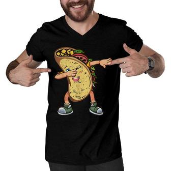 Dabbing Taco Cinco De Mayo Funny Boys Men Mexican Food Dab Men V-Neck Tshirt - Seseable