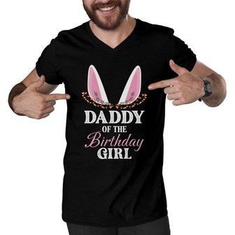 Dad Of The Birthday Girl Snaffle A Double At White Color Men V-Neck Tshirt - Seseable