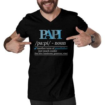 Definition Papi Funny Grandpa Dad Fathers Day Men V-Neck Tshirt - Seseable