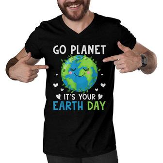 Earth Day 2022 Go Planet Its Your Earth Day Men V-Neck Tshirt - Seseable