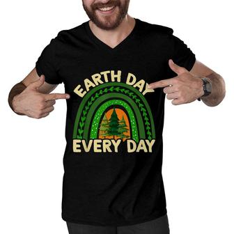 Earth Day Everyday Rainbow Pine Tree Earth Day Earth Day Men V-Neck Tshirt - Seseable