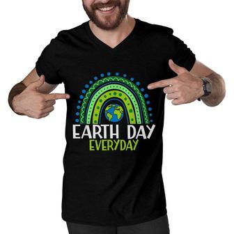 Earth Day Teacher Earth Day Everyday Rainbow Earth Day Men V-Neck Tshirt - Seseable