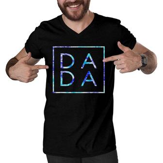 Fathers Day For New Dad Dada Him Coloful Tie Dye Dada Men V-Neck Tshirt - Seseable