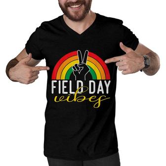 Field Day Vibes School Game Day Student Teacher 2022 Men V-Neck Tshirt - Seseable