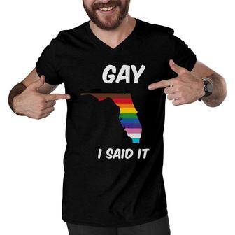 Florida Lgbtq SupportSay Gay Pride DonT Say Gay Men V-Neck Tshirt - Seseable