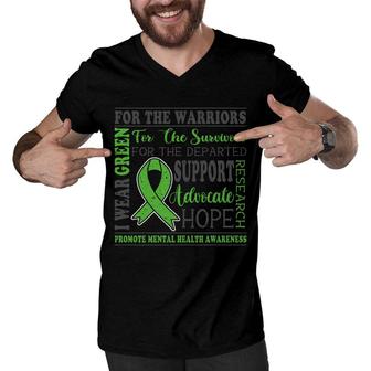 For The Warriors Mental Health Awareness Men V-Neck Tshirt - Seseable