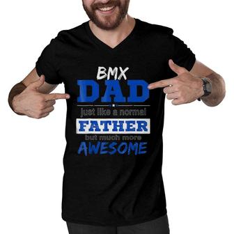 Funny Bmx Dad Fathers Day Men V-Neck Tshirt - Seseable