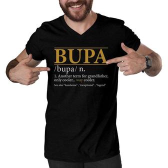 Funny Bupa Definition Fathers Day Gift Grandpa Gift Men V-Neck Tshirt - Seseable