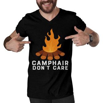 Funny Camping Camp Hair Dont Care Custom New Men V-Neck Tshirt - Seseable