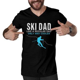 Funny Ski Dad Skier Gift For Men Men V-Neck Tshirt - Monsterry