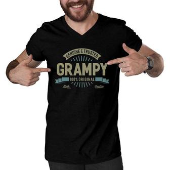 Genuine Grampy Top Great Gifts For Grandpa Fathers Day Men Men V-Neck Tshirt - Seseable