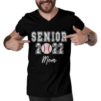 Graduating Senior Baseball Player Class Of 2022 Mom Men V-Neck Tshirt - Seseable