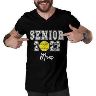 Graduating Senior Girls Softball Player Class Of 2022 Mom Men V-Neck Tshirt - Seseable