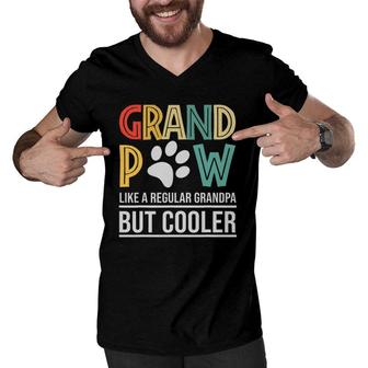 Grandpaw Like A Regular Grandpa But Cooler Fathers Day Men V-Neck Tshirt - Seseable