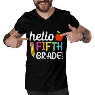 Hello Fifth Grade Team 5Th Grade Back To School Teacher Kids Men V-Neck Tshirt - Seseable