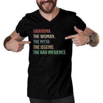 I Am Grandma The Woman Myth Legend Bad Influence Grandparent Men V-Neck Tshirt - Seseable