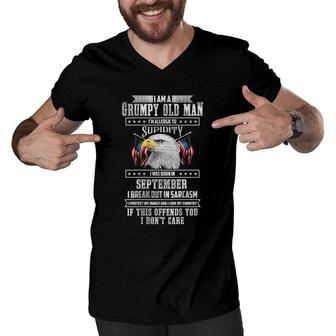 Im A Grumpy Old Man Born In September Fathers Day Gift Men V-Neck Tshirt - Seseable