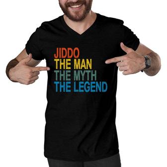 Jiddo The Man The Myth The Legend - Arabic Fathers Day Men V-Neck Tshirt - Seseable