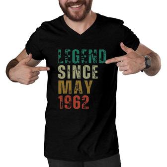 Legend Since May 1962 Awesome Vintage Birthday New Trend 2022 Men V-Neck Tshirt - Seseable