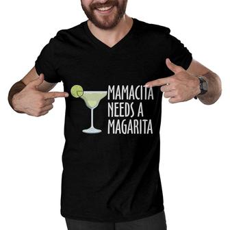 Mama Cita Needs A Margarita Lemon Cocktail Men V-Neck Tshirt - Seseable