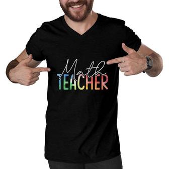 Math Teacher Awesome Interesting Basic Design Men V-Neck Tshirt - Seseable