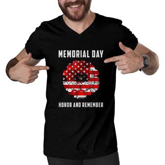 Memorial Day Remember And Honor Proud Veteran Men V-Neck Tshirt - Seseable